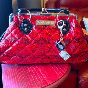 LUX DE VILLE red snake skin purse